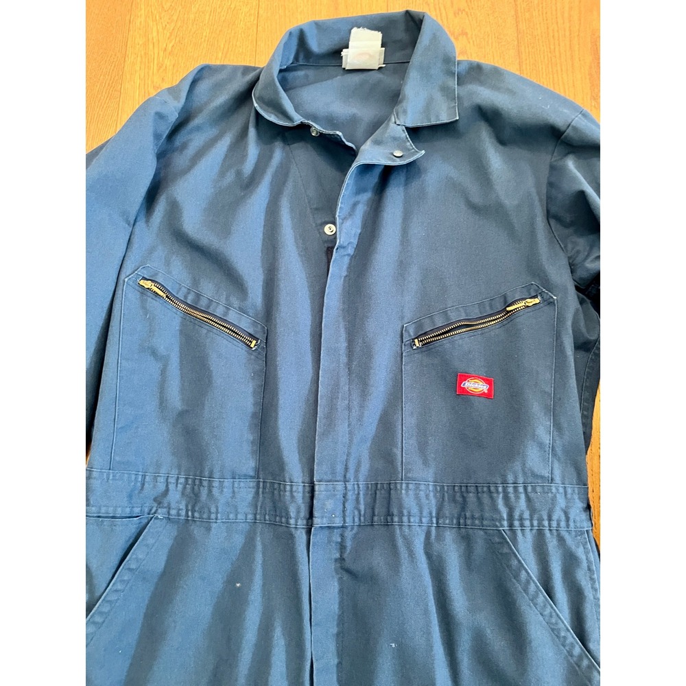 Vintage Dickies Coveralls Thrashed Distressed Workwear Jumpsuit Painter Blue XL